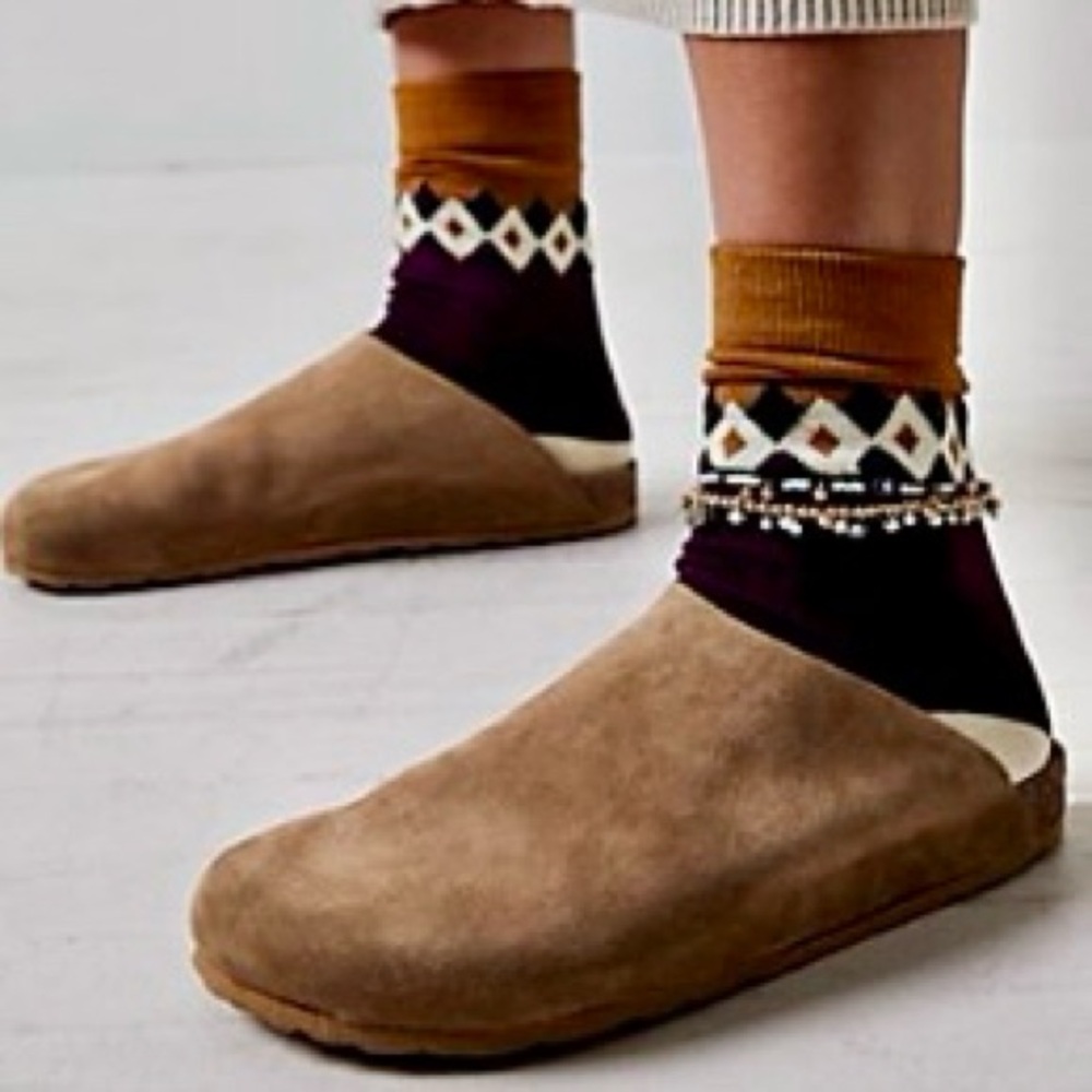Free People Tan Suede Mules